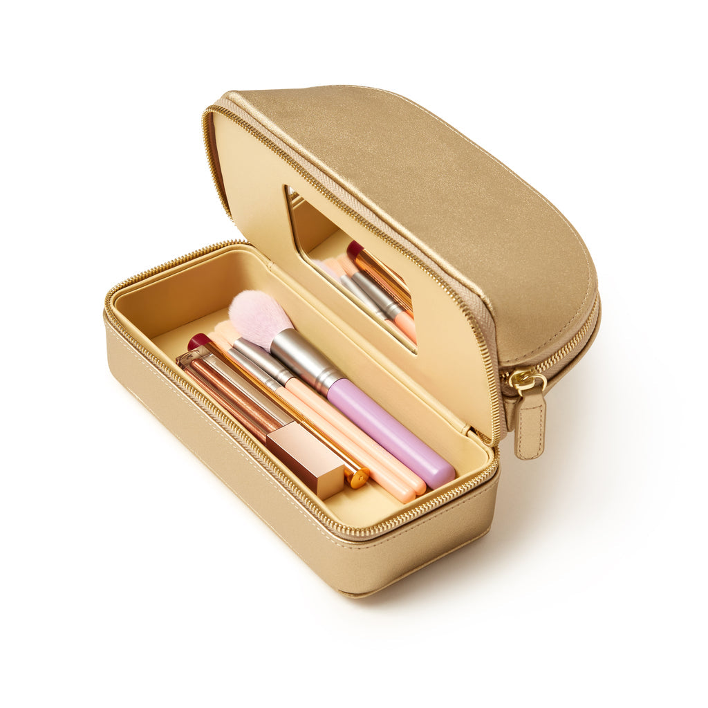 Travel Cosmetic Case Gold