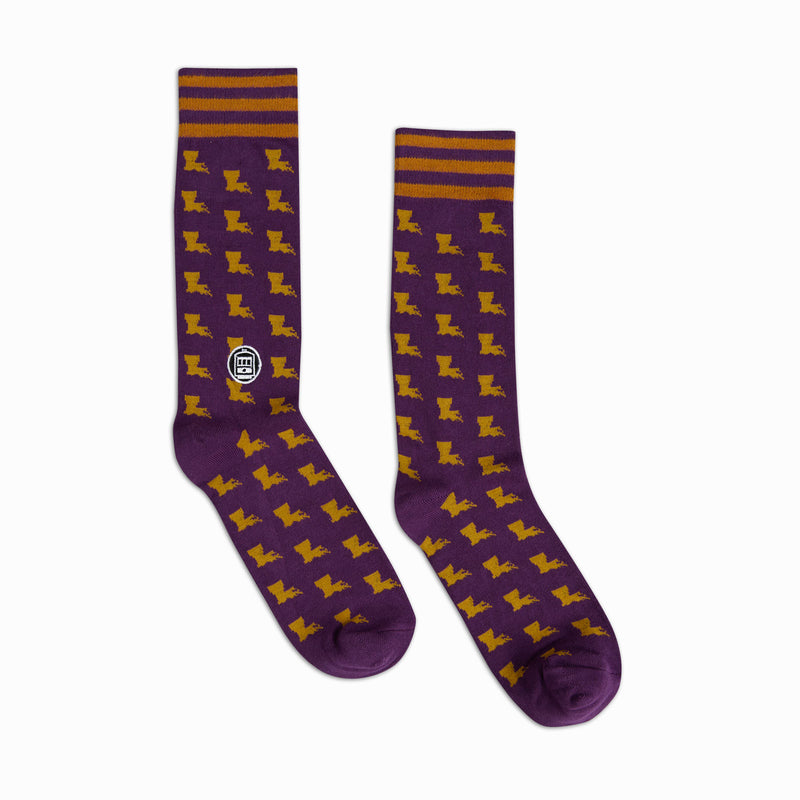 Louisiana Purple & Gold Socks