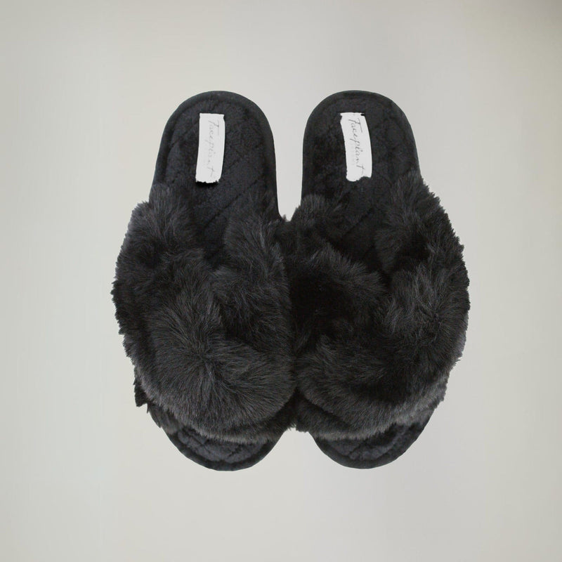 Furry Slides Black