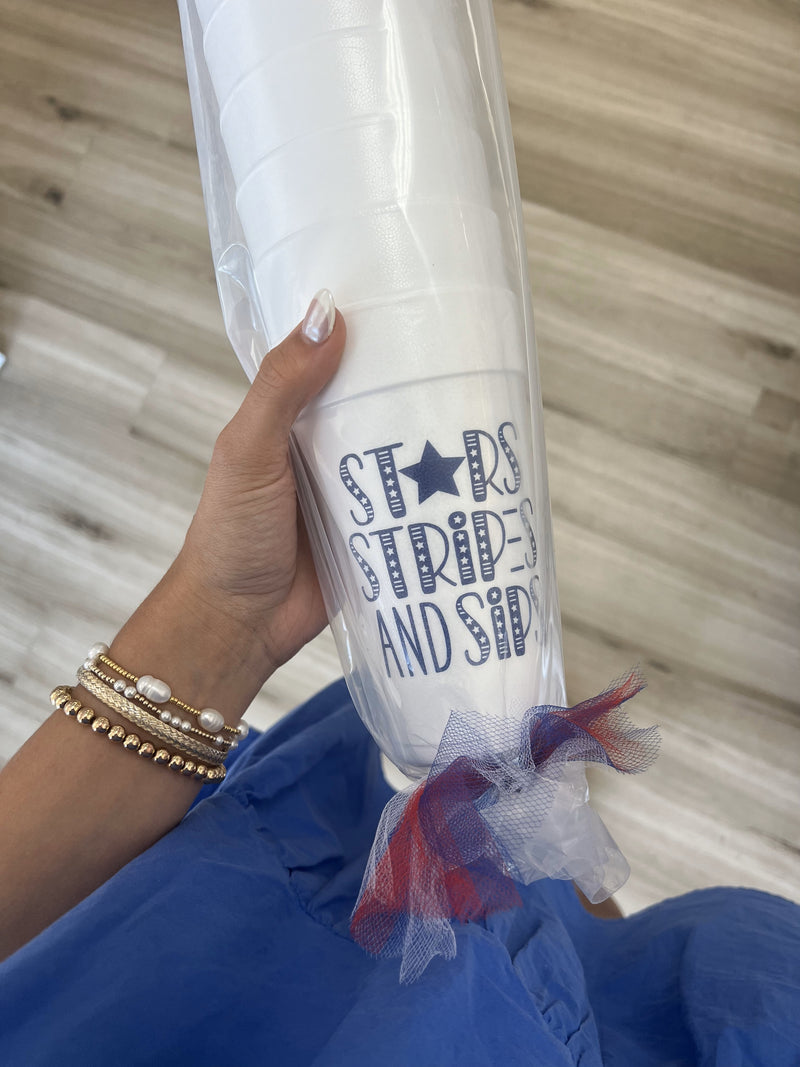 Stars & Stripes Navy Foam Cups