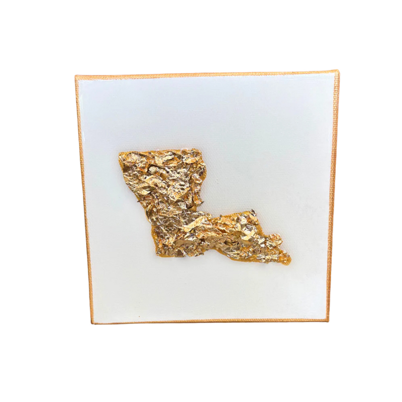 Gold Leaf Original Louisiana Art on 6"x6" Canvas