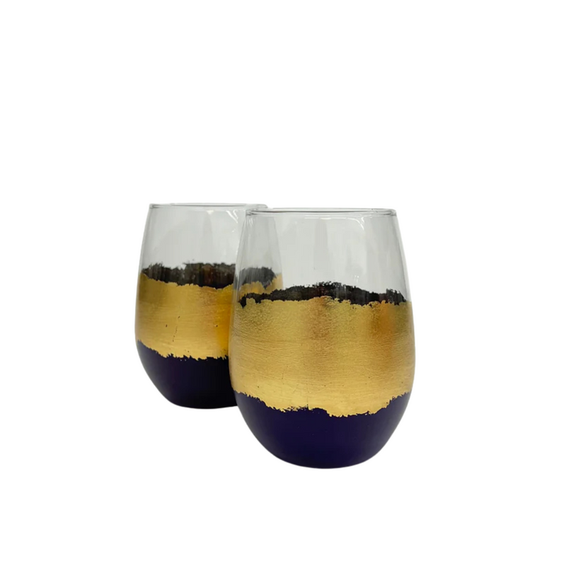 Eggplant Stemless WineGlass S/2