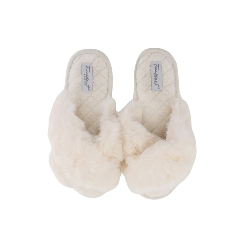Furry Slides Ivory
