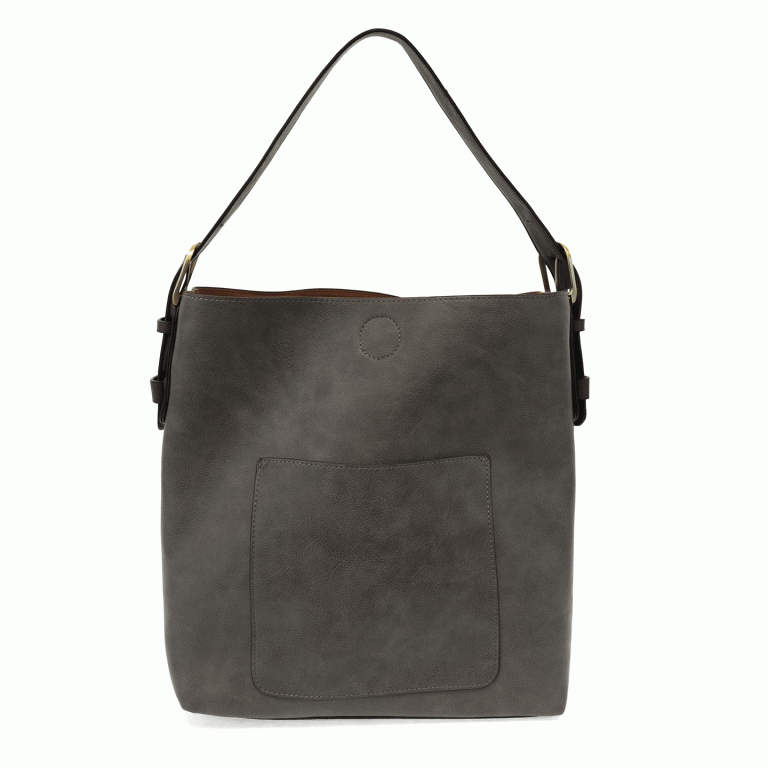 Charcoal Black Classic Hobo Bag