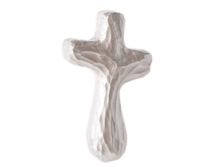 White Indescence Holding Cross